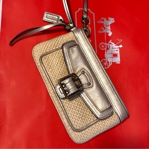 Coach Straw Wristlet
